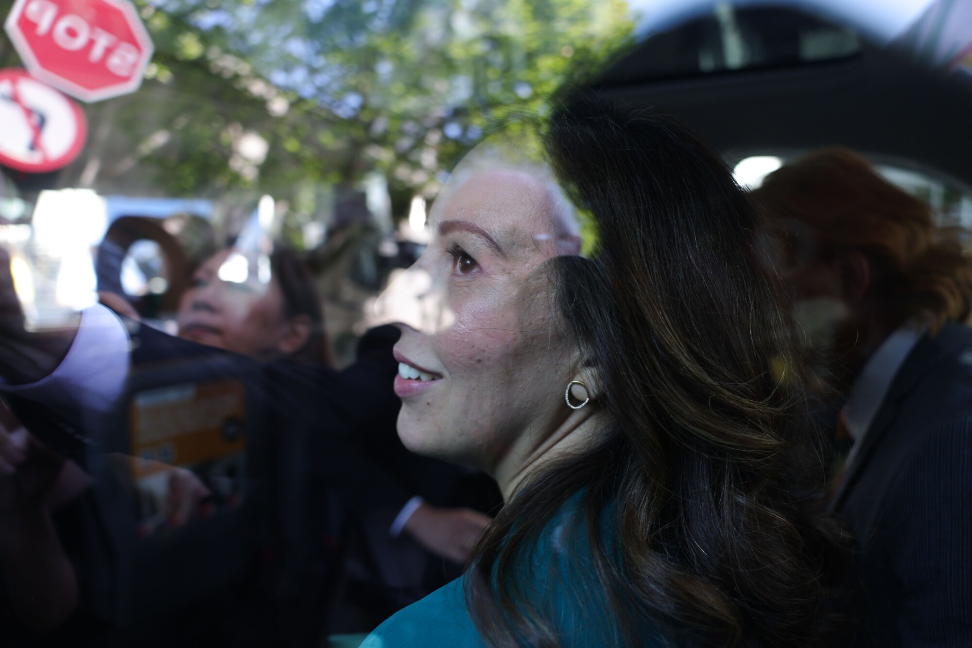 Stella Assange, wife of Julian Assange, departs the Royal Courts of Justice in London, on May 20.Photographer: Carlos Jasso/Bloomberg