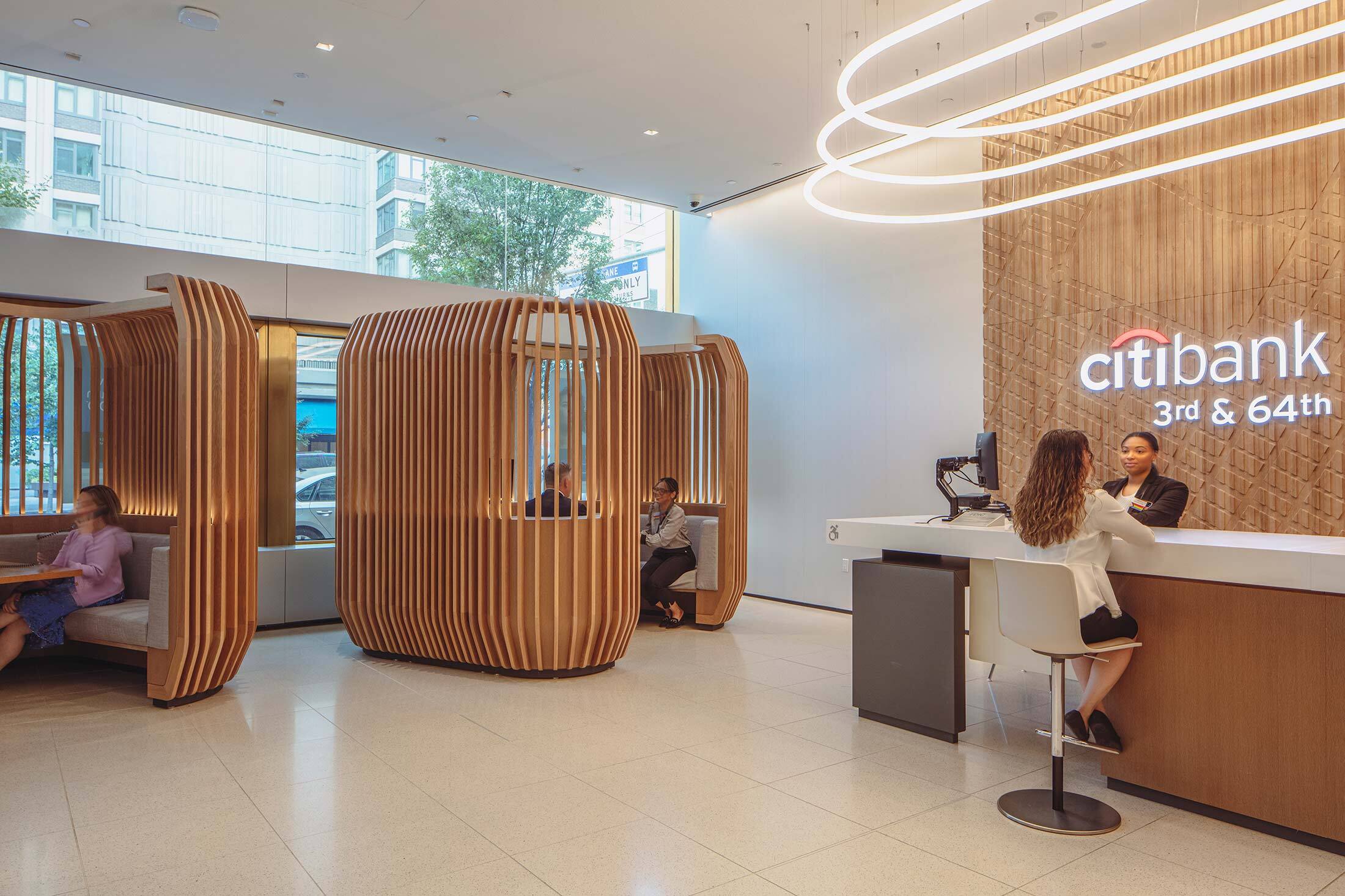 Citibank's newly designed space at 64th Street and Third Avenue in New York.Photographer: Ashok Sinha for Bloomberg Businessweek