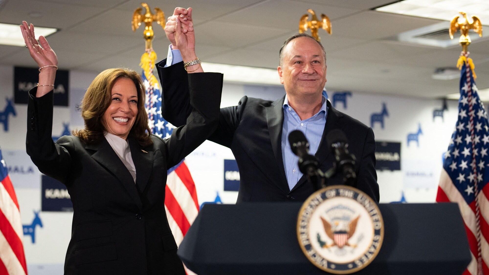 WATCH: Harris tells campaign staffers that she will unite the Democratic Party and the nation.Bloomberg
