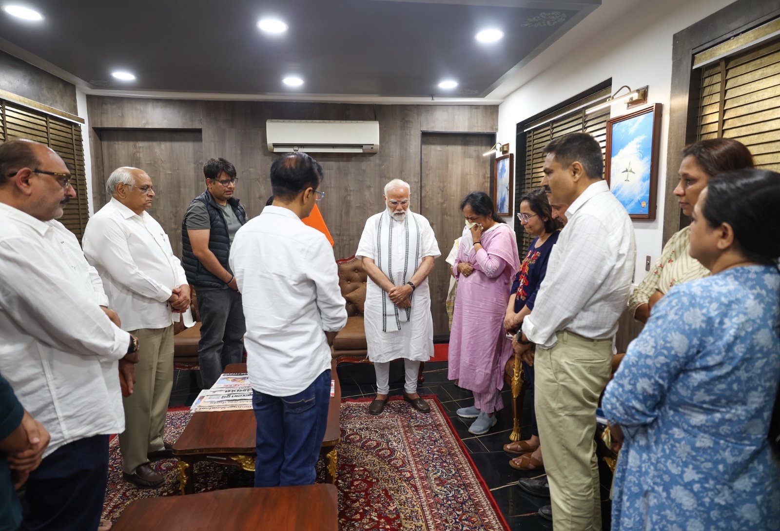 PM Modi Meets Family Members Of Former Gujarat CM Vijay Rupani