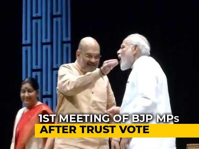 <i>Laddoos</i> For PM, New Seating Plan At First BJP Meet Since No-Trust Vote