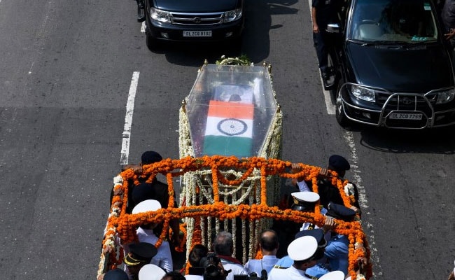 Image result for Atal Bihari Vajpayee Cremation held on bank of Yamuna