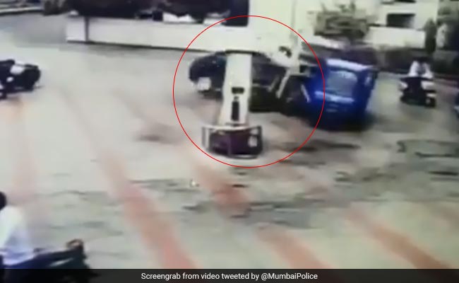 Watch: Car Rams Into Petrol Dispenser, Autorickshaw In Rajkot