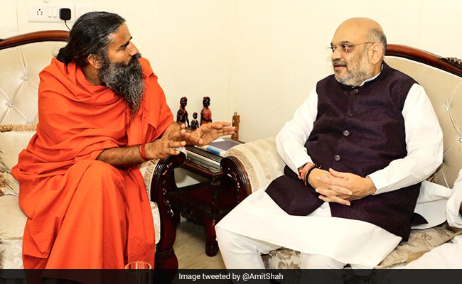BJP President Amit Shah Meets Baba Ramdev, Seeks Support For 2019 Elections