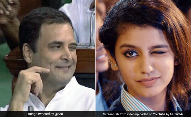 Priya Prakash Varrier की तरह राहुल गांधी ने मारी आंख, ट्विटर पर यूजर्स ने यूं उड़ाया मजाक