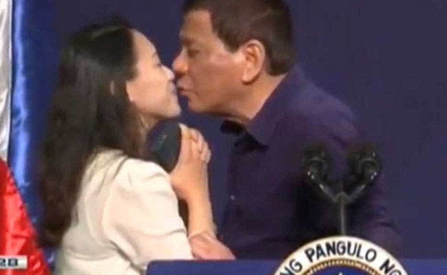 Philippines President Duterte Kisses Woman On Lips, Stirs Controversy