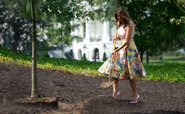 Melania Trump Mocked For Wearing 4-Inch Stilettos While Gardening
