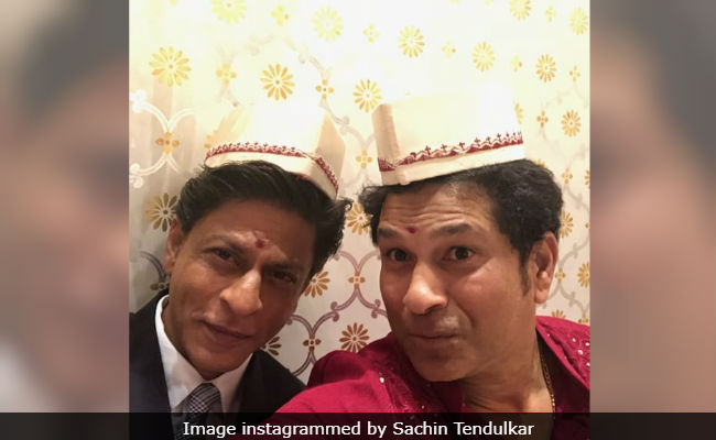 Seen This Pic Of Shah Rukh Khan And Sachin Tendulkar From The Ambani Party Yet?