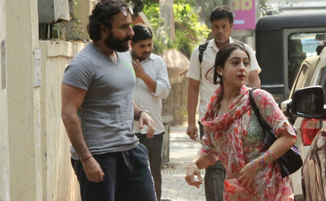 Saif Ali Khan Accompanies Daughter Sara To Work. See Pics