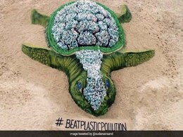Sand Artist Sudarsan Pattnaik Creates Big Sand Turtle On World Environment Day Sand Artist Sudarsan Pattnaik Creates Big Sand Turtle On World Environment Day