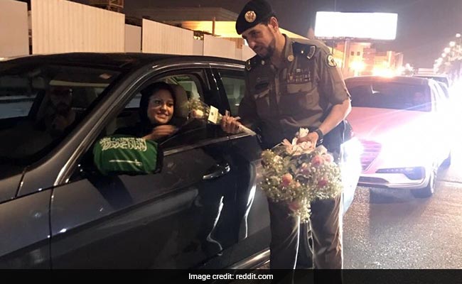 Viral: As Saudi Women Got Behind The Wheel, Cops Welcomed Them With Roses