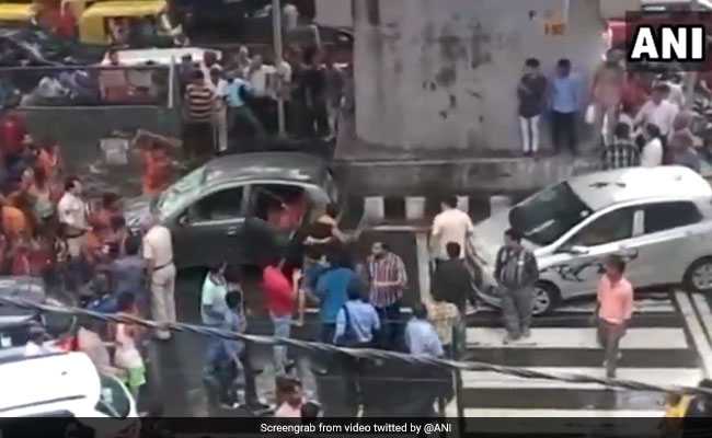 Watch: Kanwar Pilgrims Smash, Topple Car That Brushed Them In Delhi