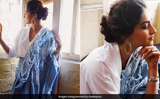 Only Sonam Kapoor Could Look Good In This Shredded Denim <i>Saree</i>. Right, Internet?