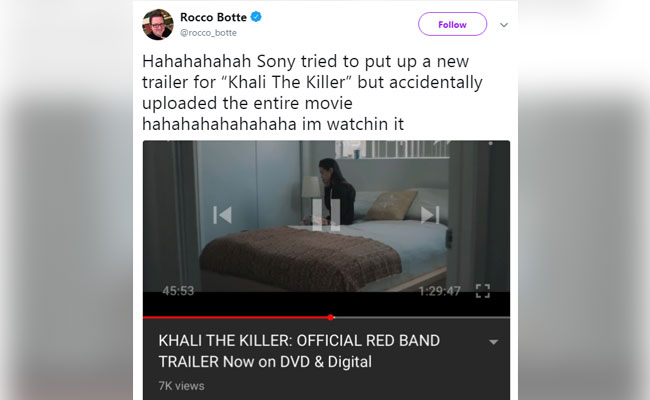 Sony Accidentally Uploads Full Movie Instead Of Trailer On YouTube