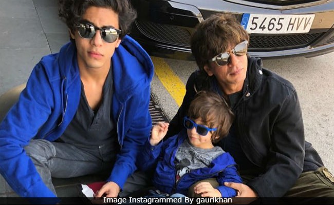 Shah Rukh Khan, Aryan And AbRam 'Soak Up The Sun' In Barcelona. Pic Credit - Gauri