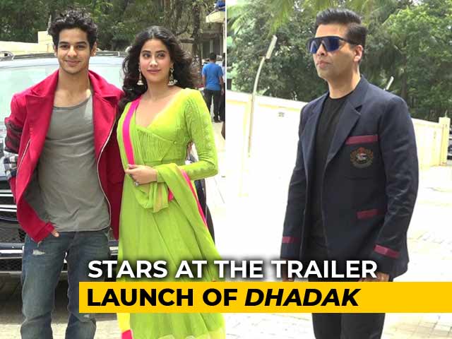 Janhvi Kapoor, Karan Johar & Other Stars Arrive At The Trailer Launch Of <i>Dhadak</i>