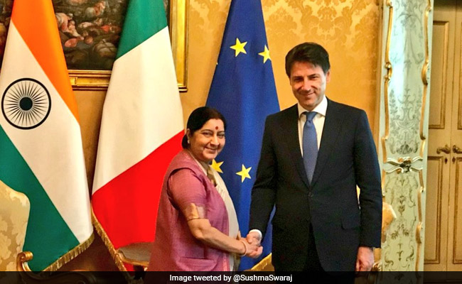 Sushma Swaraj Meets Italian PM Conte, Discusses Steps To Revitalise Ties