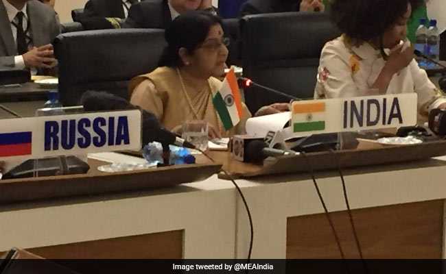 Sushma Swaraj Calls For Action Against Money Laundering, Terror Funding at BRICS Meet