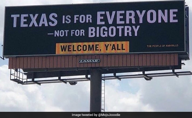 "Welcome Y'All": Fueled By Bigoted Billboard, US Man Makes One Of His Own