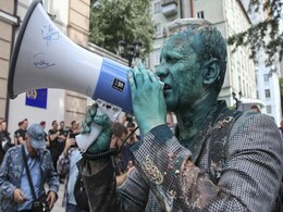 Ukraine Anti-Corruption Activist Attacked With Green Liquid Ukraine Anti-Corruption Activist Attacked With Green Liquid