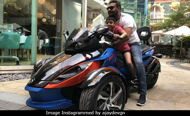 After Giving Major Gym Inspo, 7-Year-Old Yug Rides Bike With Dad Ajay Devgn