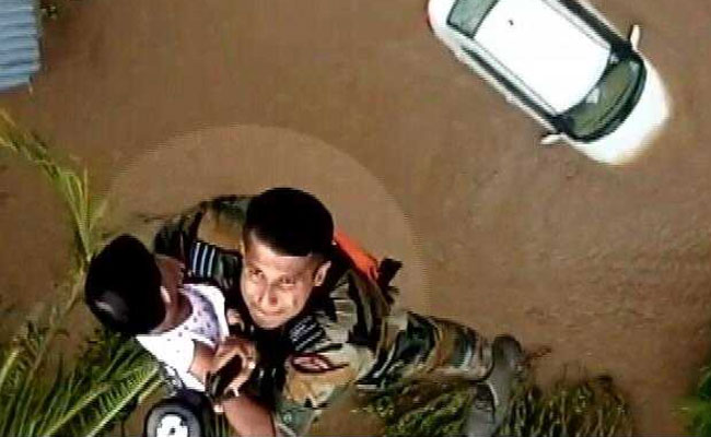 In Kerala, Toddler Stranded On Rooftop Saved In Dramatic Rescue Op