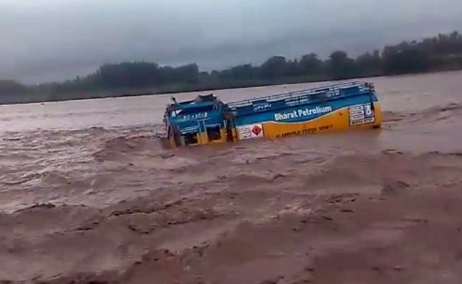 Watch: Oil Tanker Swept Away By Floodwaters In UP, 3 Reportedly Missing