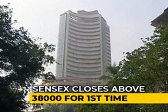 Sensex Closes Above 38,000 For First Time As Banking Stocks Extend Gains Sensex Closes Above 38,000 For First Time As Banking Stocks Extend Gains