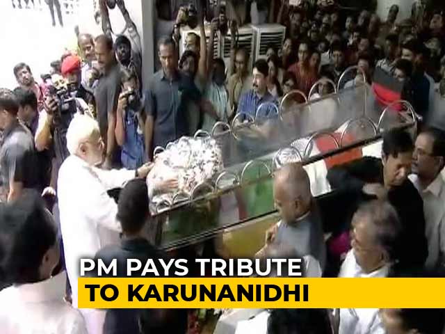 PM Modi Pays Last Respects To M Karunanidhi