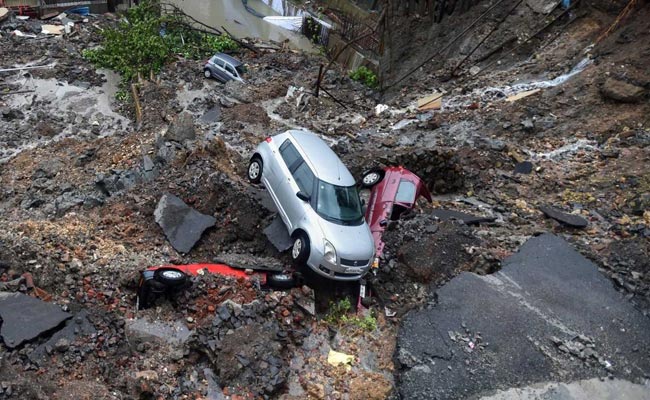 Cars Buried As Wall Of South Mumbai Complex Crashes After Heavy Rain